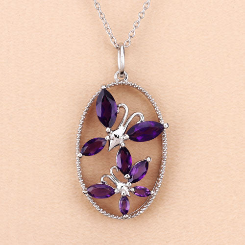 Bids.com 2.12 Carat Genuine Amethyst .925 Sterling Silver Pendant Pendants