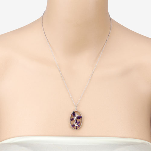 Bids.com 2.12 Carat Genuine Amethyst .925 Sterling Silver Pendant Pendants