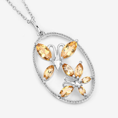 Bids.com 2.30 Carat Genuine Citrine .925 Sterling Silver Pendant Pendants