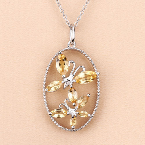 Bids.com 2.30 Carat Genuine Citrine .925 Sterling Silver Pendant Pendants
