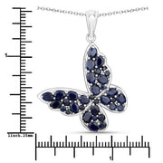 Bids.com 4.36 Carat Genuine Blue Sapphire .925 Sterling Silver Pendant Pendants