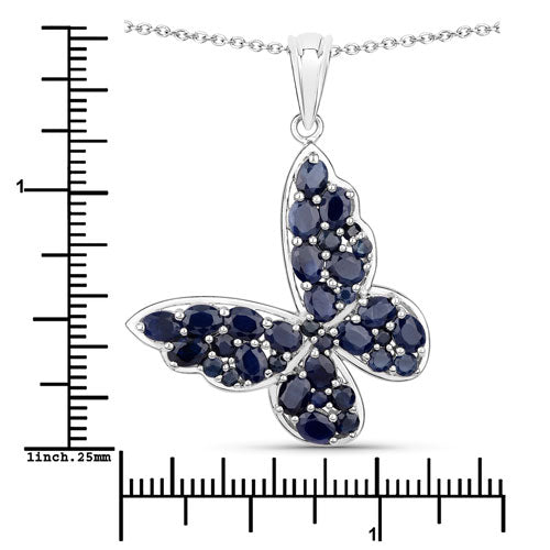 Bids.com 4.36 Carat Genuine Blue Sapphire .925 Sterling Silver Pendant Pendants