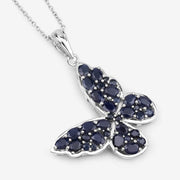 Bids.com 4.36 Carat Genuine Blue Sapphire .925 Sterling Silver Pendant Pendants