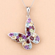 Bids.com 3.80 Carat Genuine Multi Stones .925 Sterling Silver Pendant Pendants