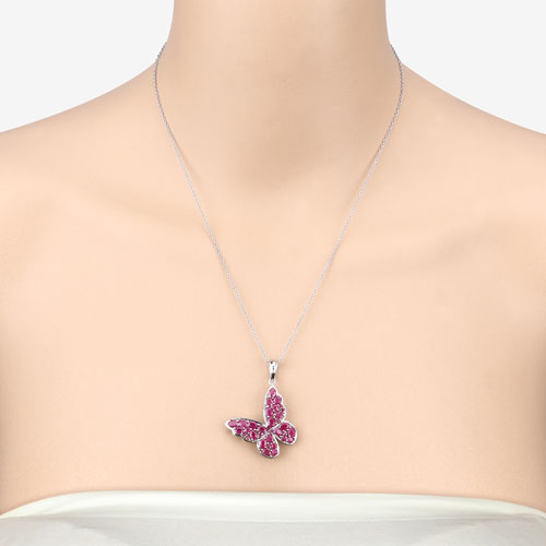 Bids.com 4.72 Carat Genuine Ruby .925 Sterling Silver Pendant Pendants