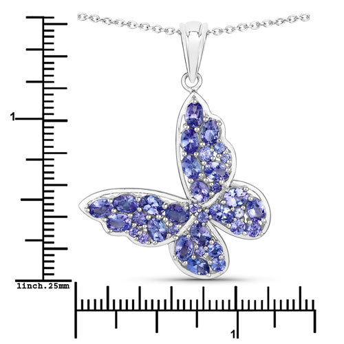 Bids.com 3.78 Carat Genuine Tanzanite .925 Sterling Silver Pendant Pendants