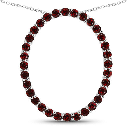 Bids.com 3.52 Carat Genuine Garnet .925 Sterling Silver Pendant Pendants