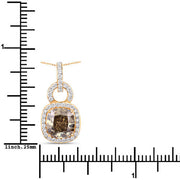 Bids.com IGI Certified 2.50 Carat Genuine Brown Diamond Center and 0.31cttw White Diamond 18K Yellow Gold Pendant (2.81cttw) Pendants