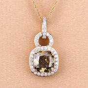 Bids.com IGI Certified 2.50 Carat Genuine Brown Diamond Center and 0.31cttw White Diamond 18K Yellow Gold Pendant (2.81cttw) Pendants