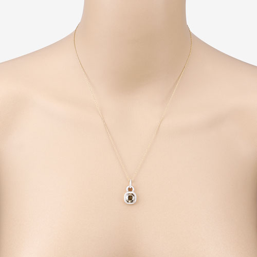 Bids.com IGI Certified 2.50 Carat Genuine Brown Diamond Center and 0.31cttw White Diamond 18K Yellow Gold Pendant (2.81cttw) Pendants