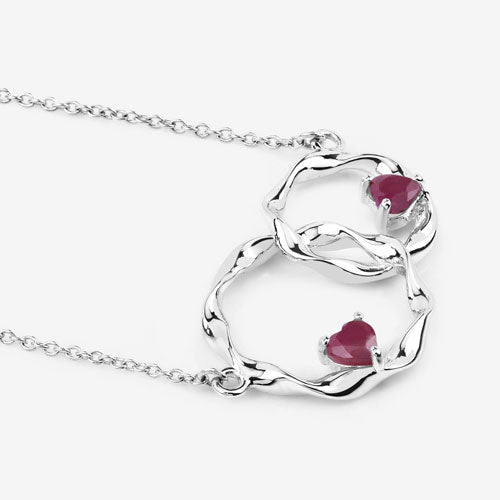 Bids.com 0.70 Carat Genuine Ruby .925 Sterling Silver Pendant Pendants