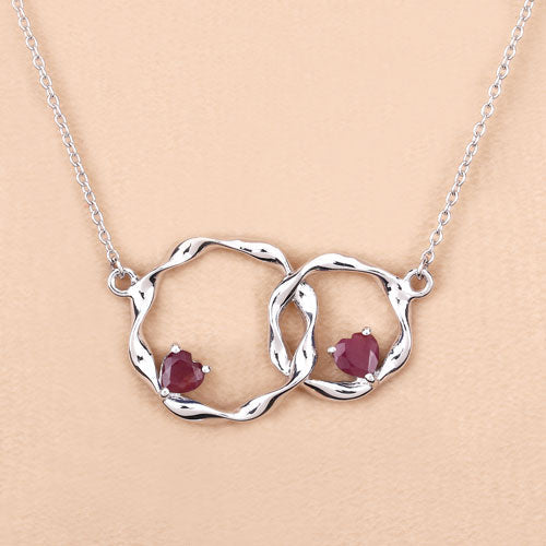 Bids.com 0.70 Carat Genuine Ruby .925 Sterling Silver Pendant Pendants