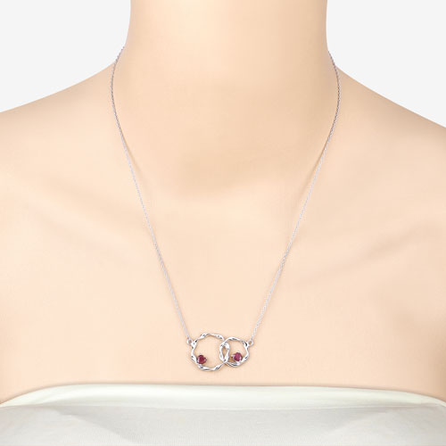 Bids.com 0.70 Carat Genuine Ruby .925 Sterling Silver Pendant Pendants