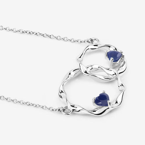 Bids.com 0.70 Carat Genuine Blue Sapphire .925 Sterling Silver Pendant Pendants
