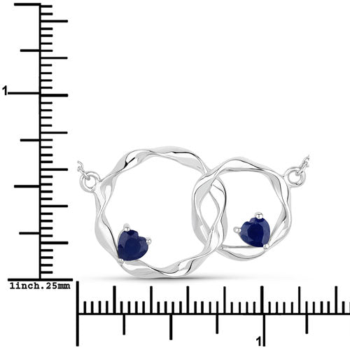 Bids.com 0.70 Carat Genuine Blue Sapphire .925 Sterling Silver Pendant Pendants