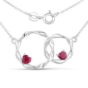 Bids.com 0.70 Carat Genuine Ruby .925 Sterling Silver Pendant Pendants