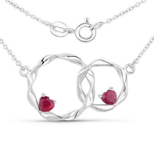 Bids.com 0.70 Carat Genuine Ruby .925 Sterling Silver Pendant Pendants