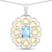 Bids.com 2.60 Carat Genuine Blue Topaz .925 Sterling Silver Pendant Pendants