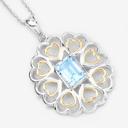 Bids.com 2.60 Carat Genuine Blue Topaz .925 Sterling Silver Pendant Pendants