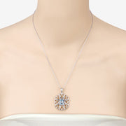 Bids.com 2.60 Carat Genuine Blue Topaz .925 Sterling Silver Pendant Pendants