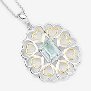 Bids.com 2.10 Carat Genuine Green Amethyst .925 Sterling Silver Pendant Pendants