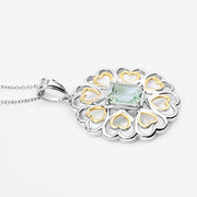 Bids.com 2.10 Carat Genuine Green Amethyst .925 Sterling Silver Pendant Pendants