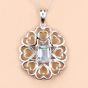 Bids.com 2.10 Carat Genuine Green Amethyst .925 Sterling Silver Pendant Pendants