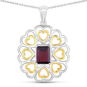 Bids.com 2.55 Carat Genuine Garnet .925 Sterling Silver Pendant Pendants