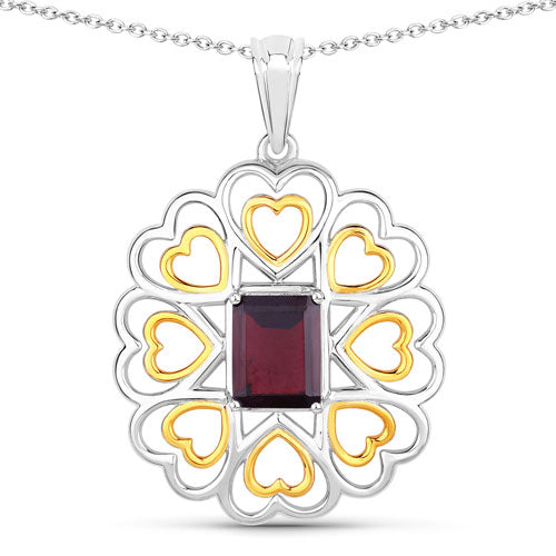 Bids.com 2.55 Carat Genuine Garnet .925 Sterling Silver Pendant Pendants