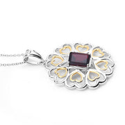 Bids.com 2.55 Carat Genuine Garnet .925 Sterling Silver Pendant Pendants