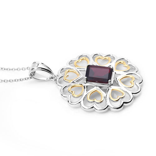 Bids.com 2.55 Carat Genuine Garnet .925 Sterling Silver Pendant Pendants