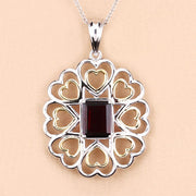 Bids.com 2.55 Carat Genuine Garnet .925 Sterling Silver Pendant Pendants