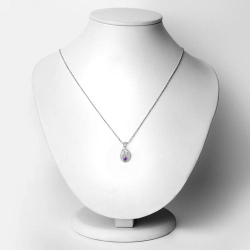 Bids.com 0.15 Carat Genuine Amethyst .925 Sterling Silver Pendant Pendants