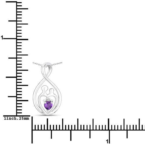 Bids.com 0.15 Carat Genuine Amethyst .925 Sterling Silver Pendant Pendants