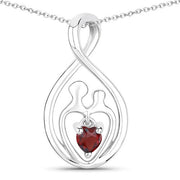 Bids.com 0.14 Carat Genuine Garnet .925 Sterling Silver Pendant Pendants