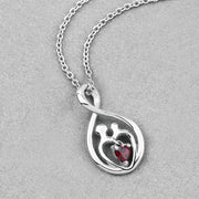 Bids.com 0.14 Carat Genuine Garnet .925 Sterling Silver Pendant Pendants