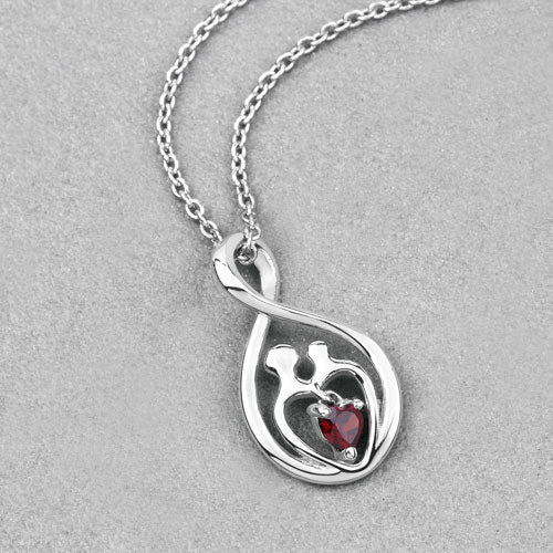 Bids.com 0.14 Carat Genuine Garnet .925 Sterling Silver Pendant Pendants