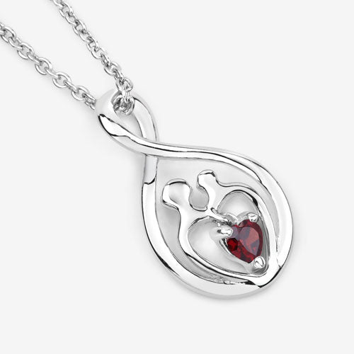 Bids.com 0.14 Carat Genuine Garnet .925 Sterling Silver Pendant Pendants