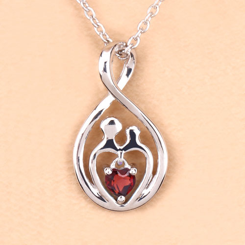 Bids.com 0.14 Carat Genuine Garnet .925 Sterling Silver Pendant Pendants
