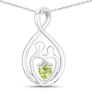 Bids.com 0.15 Carat Genuine Peridot .925 Sterling Silver Pendant Pendants