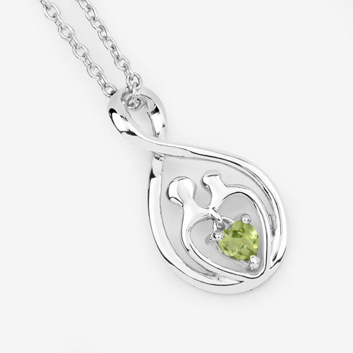 Bids.com 0.15 Carat Genuine Peridot .925 Sterling Silver Pendant Pendants