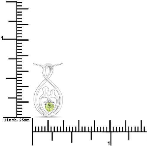 Bids.com 0.15 Carat Genuine Peridot .925 Sterling Silver Pendant Pendants