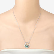 Bids.com 1.35 Carat Genuine Emerald and White Topaz .925 Sterling Silver Pendant Pendants