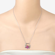 Bids.com 1.47 Carat Genuine Ruby and White Topaz .925 Sterling Silver Pendant Pendants