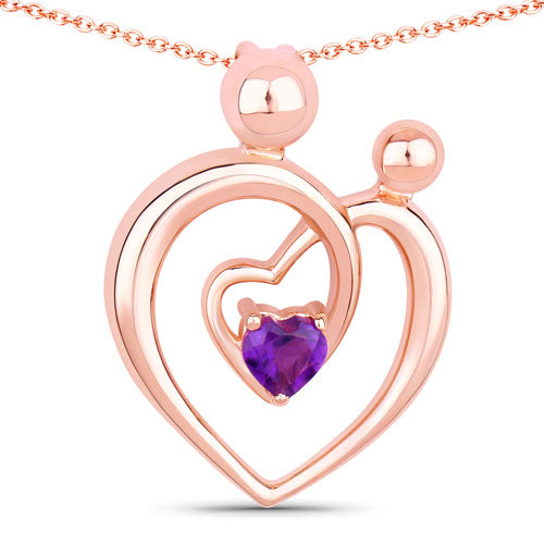 Bids.com 0.25 Carat Genuine Amethyst .925 Sterling Silver Pendant Pendants