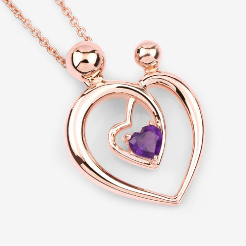 Bids.com 0.25 Carat Genuine Amethyst .925 Sterling Silver Pendant Pendants