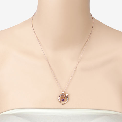 Bids.com 0.25 Carat Genuine Amethyst .925 Sterling Silver Pendant Pendants