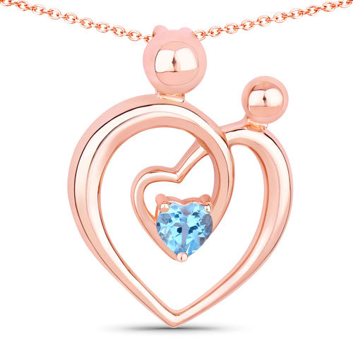 Bids.com 0.28 Carat Genuine Swiss Blue Topaz .925 Sterling Silver Pendant Pendants