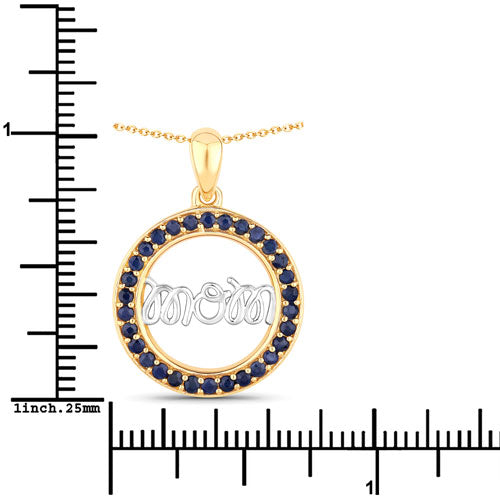 Bids.com 0.64 Carat Genuine Blue Sapphire .925 Sterling Silver Pendant Pendants