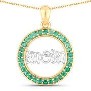 Bids.com 0.54 Carat Genuine Emerald .925 Sterling Silver Pendant Pendants